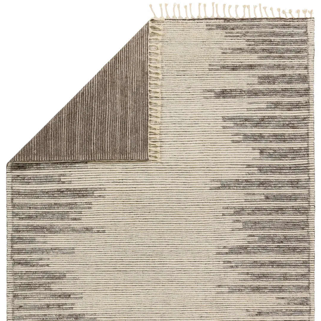 Jaipur Living Patra ALP05 Handknotted Solid Cream and Taupe Area Rug (5'x8') large image 