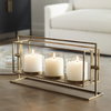 Wenman Gold Triple Candleholder, Candles & Candle Holder by Uttermost, 17.25" width x 8" height x 4" depth thumbnail 2
