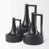 Burton 13.1H Large Glossy and Matte Black Ceramic Jug Vase, by Mercana, 7.87" length x 7.87" width x 11.61" height thumbnail 7