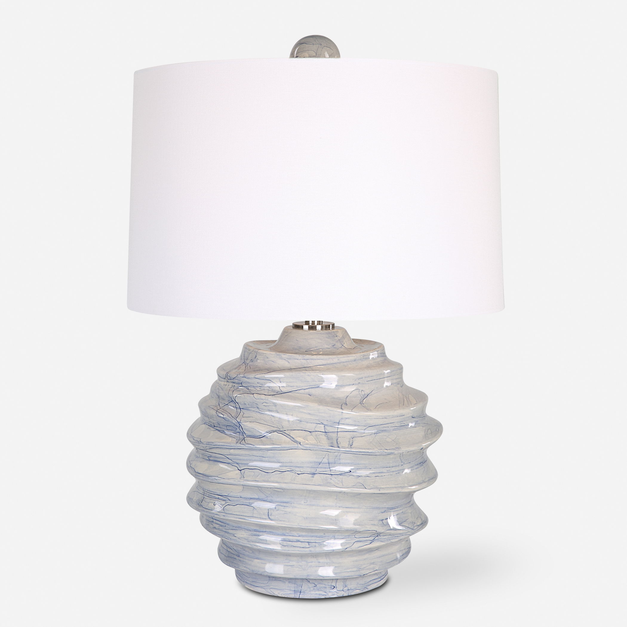 Waves Blue & White Accent Lamp large image 