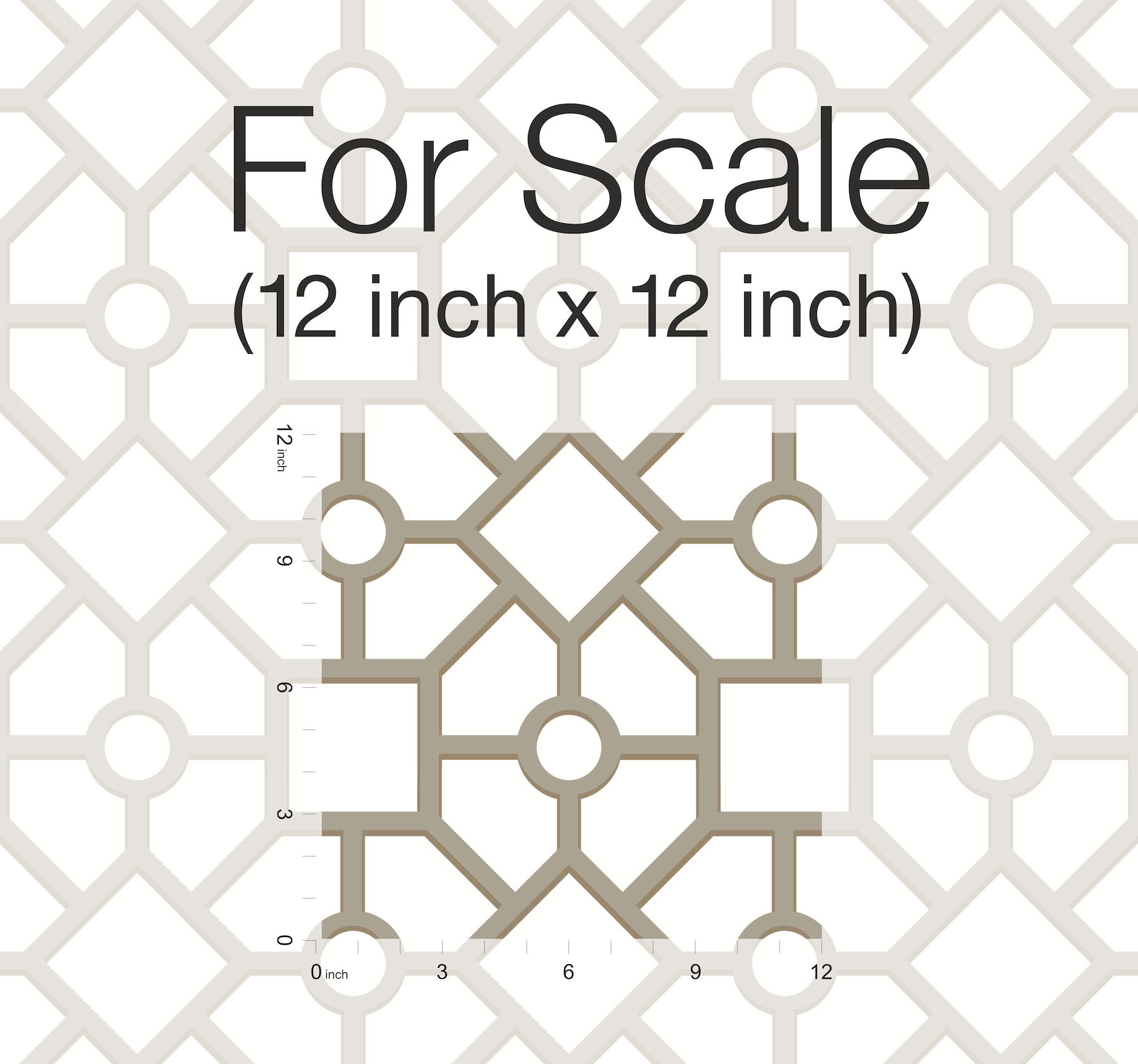 Hedgerow Trellis Taupe & Gold Peel & Stick Wallpaper, by York Wall, 20' length x 1'8.5" width x 0.02" depth View 5