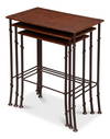 Kew Gardens Leather Nesting Tables, by Sarreid, 1'2" length x 1'11" width x 2'1" height thumbnail 9
