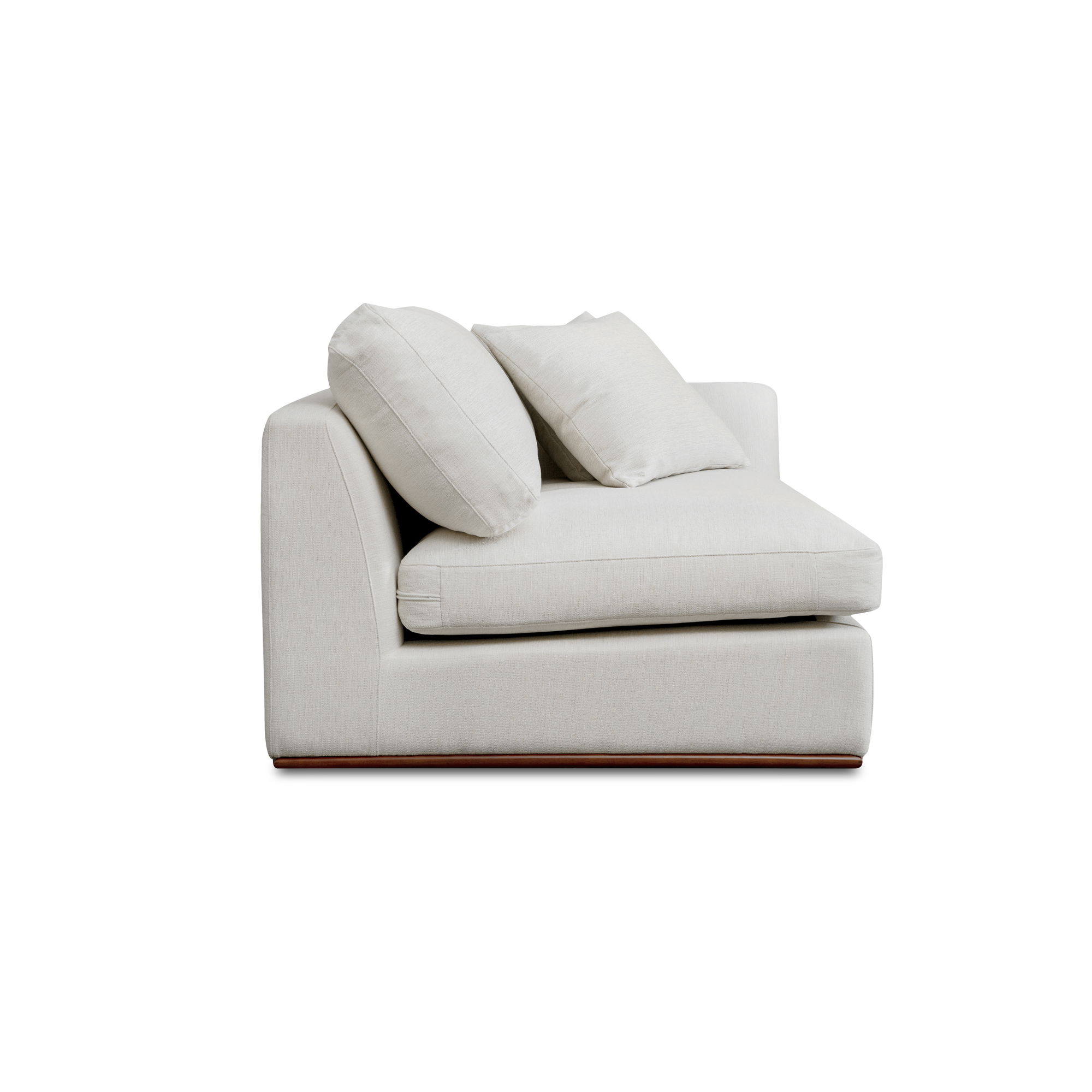 Rue Right Arm Facing Chair Off White, Sectional Sofa by Moe's Home, 47.6" width x 23.6" height x 41" depth View 3