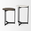 Larkin Marble & Dark Brown Wood Tabletop Nesting End/Side Tables thumbnail 4