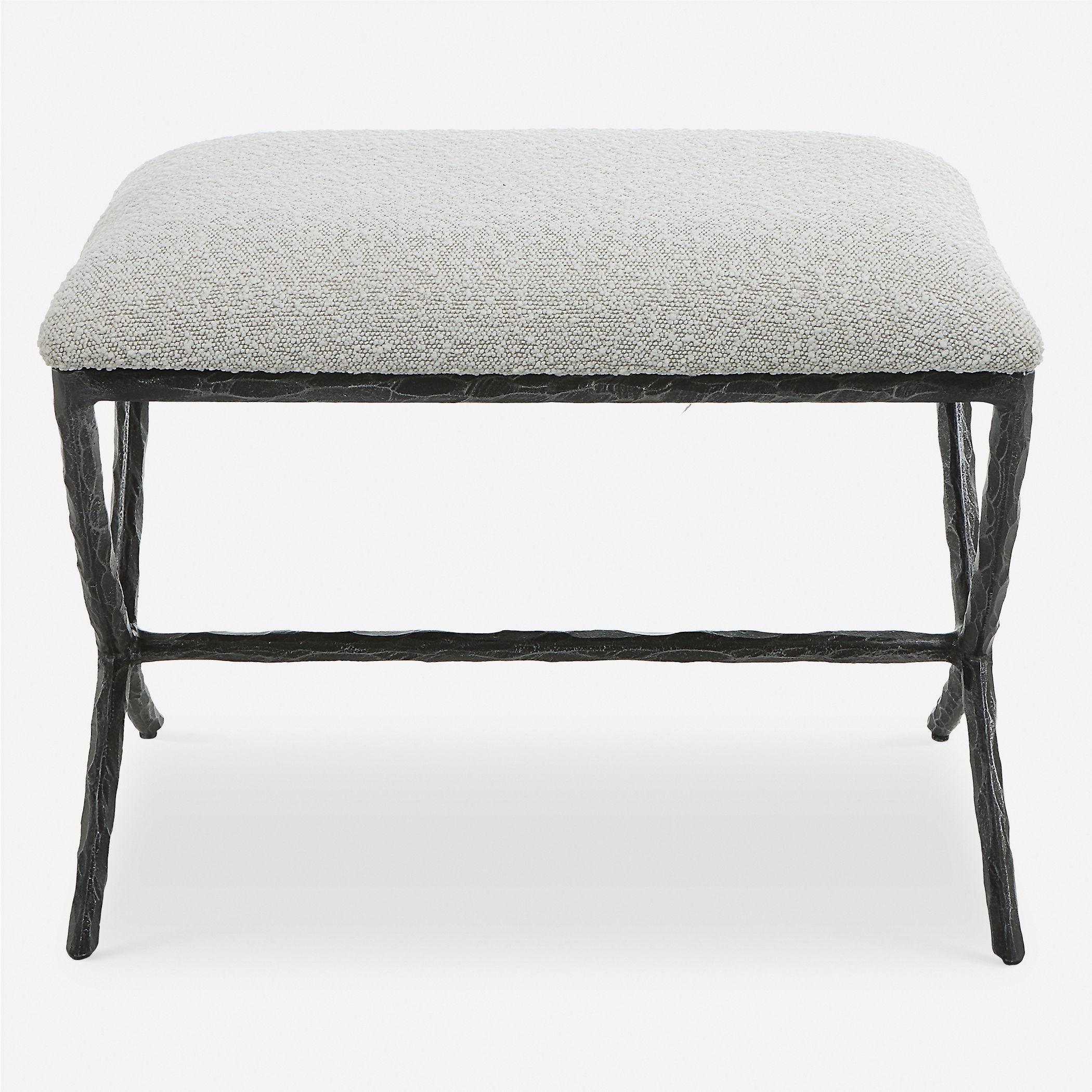 Brisby Gray Fabric Small Bench large image 