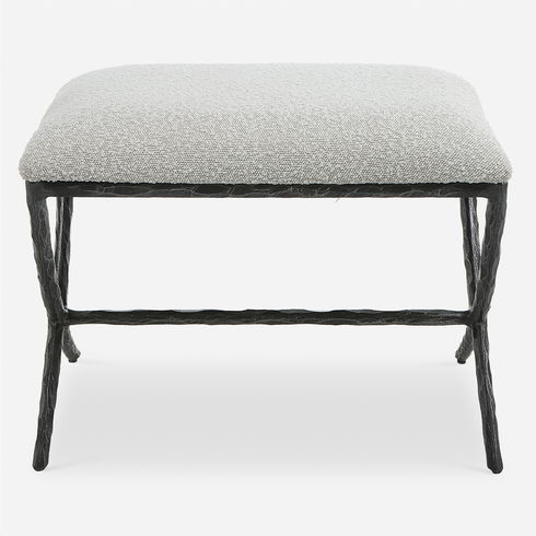 Brisby Gray Fabric Small Bench