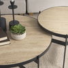 Wade Travertine Marble with Matte Black Metal Coffee Tables thumbnail 2