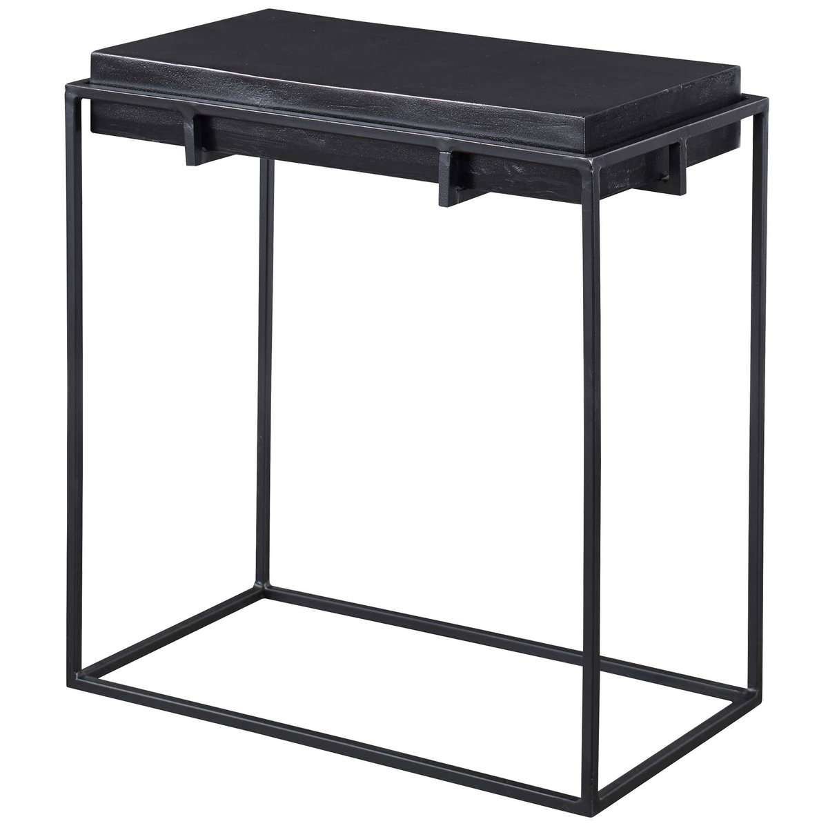 Telone Modern Black Side Table, Furniture by Uttermost, 22" width x 24" height x 12.5" depth View 5