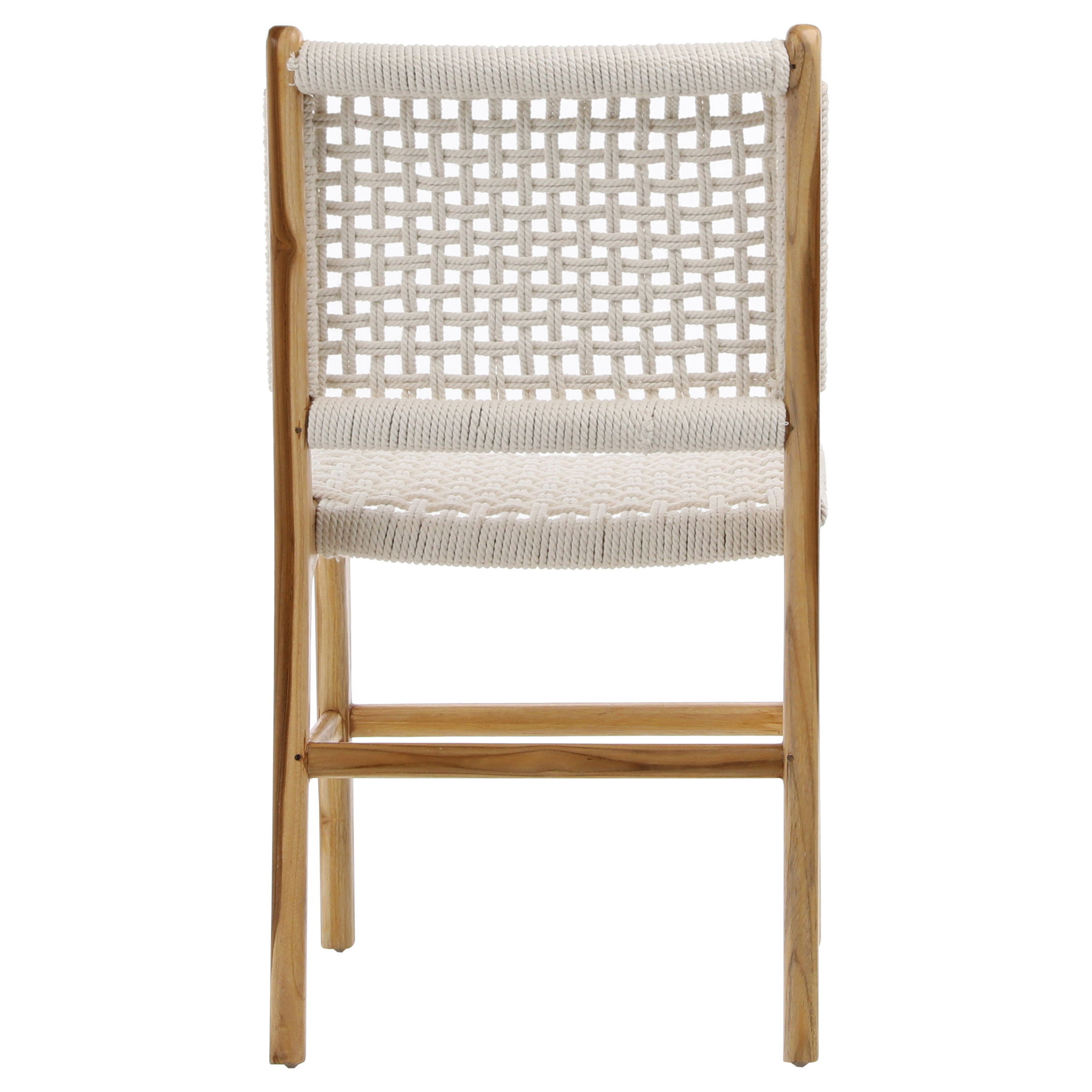 Diaz Dining Chair White Rope, by Dovetail, 19" width x 34" height x 22" depth View 4