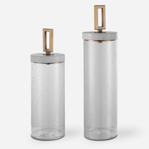 Hayworth Seeded Glass Containers Set/2