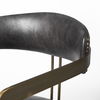 Hollyfield II 20.5L X 21.5W X 29.5H Black Leather Seat Gold Iron Frame Dining Chair thumbnail 6