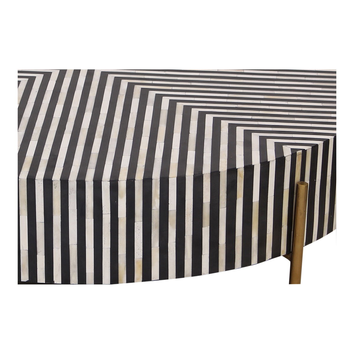 Chameau Large Coffee Table Black And White, by Moe's Home, 48" width x 12" height x 48" depth View 3