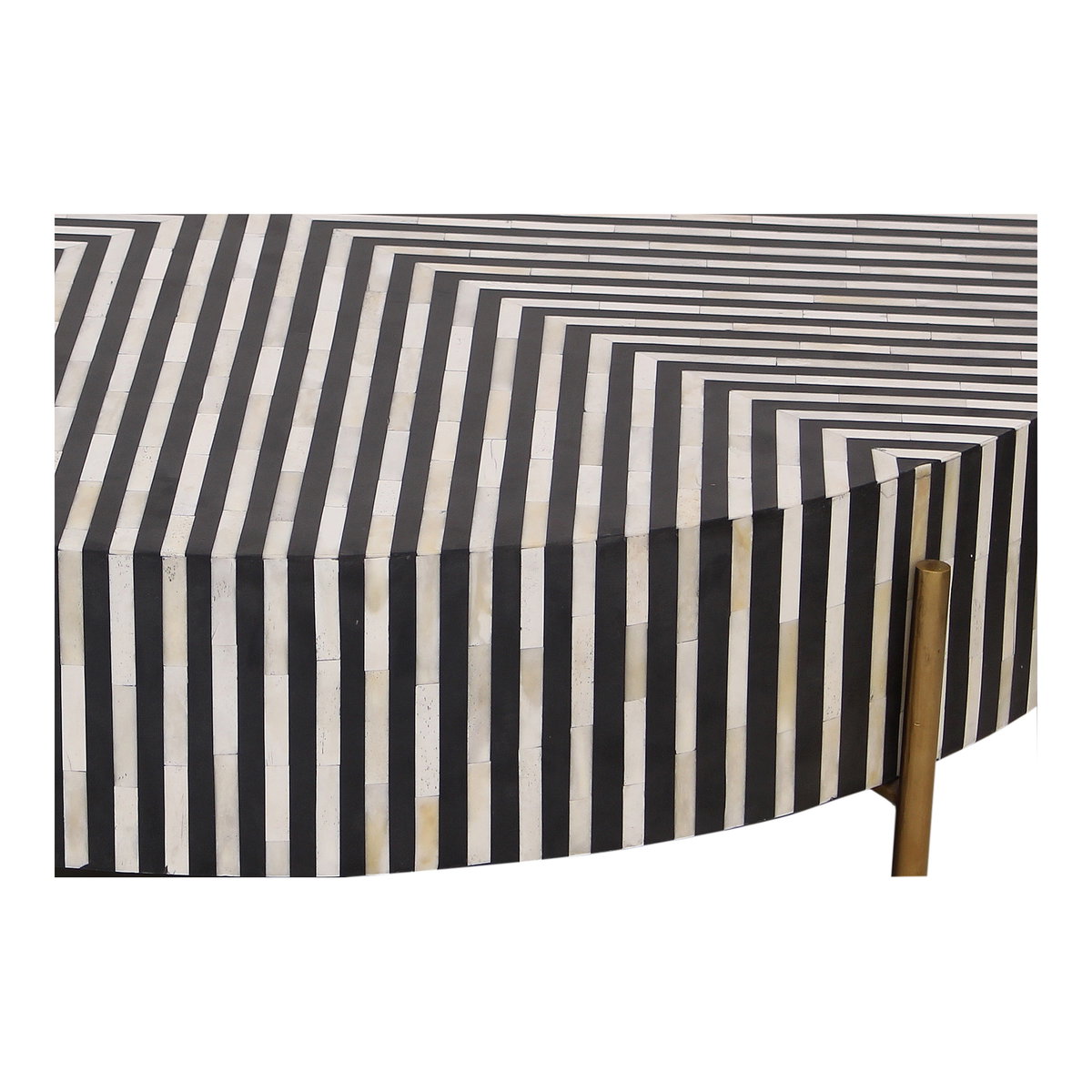 Chameau Large Coffee Table Black And White, by Moe's Home, 48" width x 12" height x 48" depth View 3