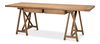 Sawhorse Desk, Natural Polished Old Pine, by Sarreid, 87" length x 33" width x 30" height thumbnail 1