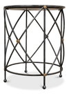 Drum & Fife Lamp Table  Aged Wht Marble, by Sarreid, 2' length x 2' width x 2'5" height thumbnail 4
