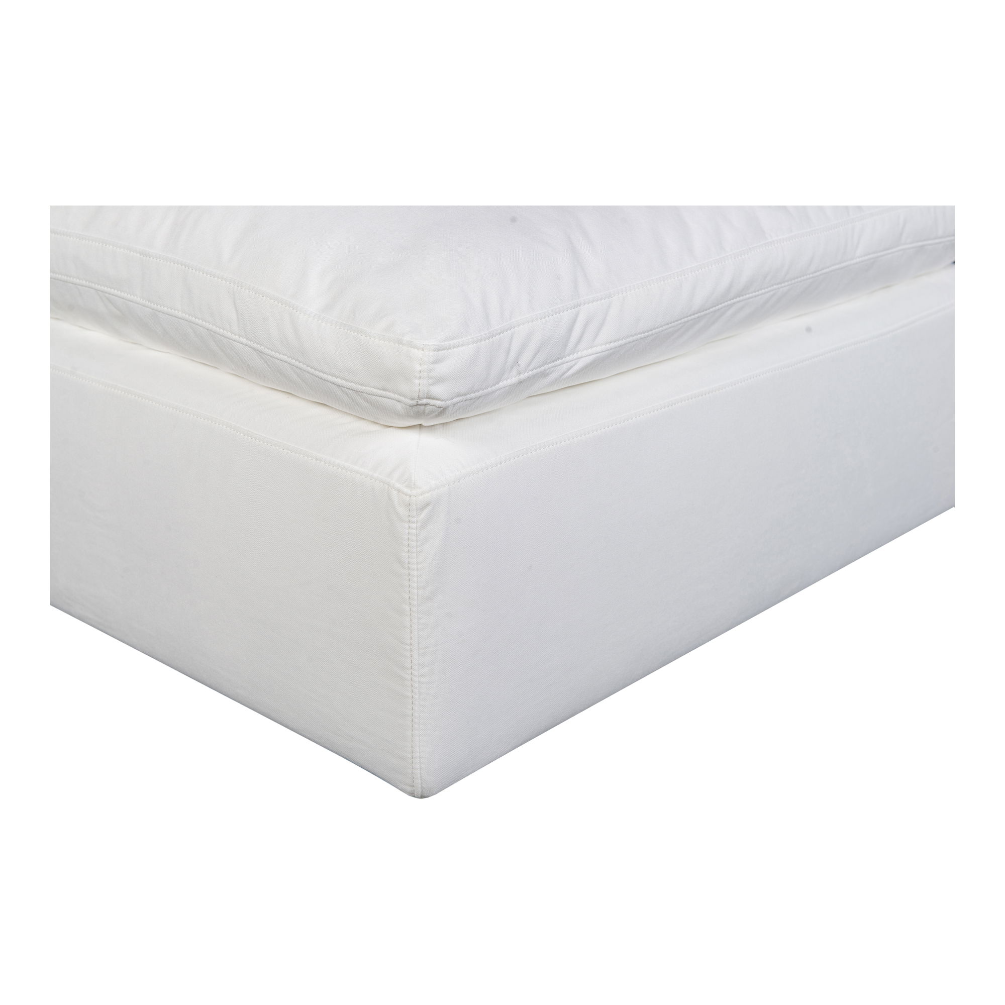 Terra Condo Ottoman Cream White, by Moe's Home, 38" width x 19" height x 38" depth View 3
