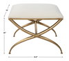 Crossing Small White Bench, Benche by Uttermost, 23.5" width x 20" height x 18" depth thumbnail 3