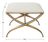Crossing Small White Bench, Furniture by Uttermost, 23.5" width x 20" height x 18" depth thumbnail 3