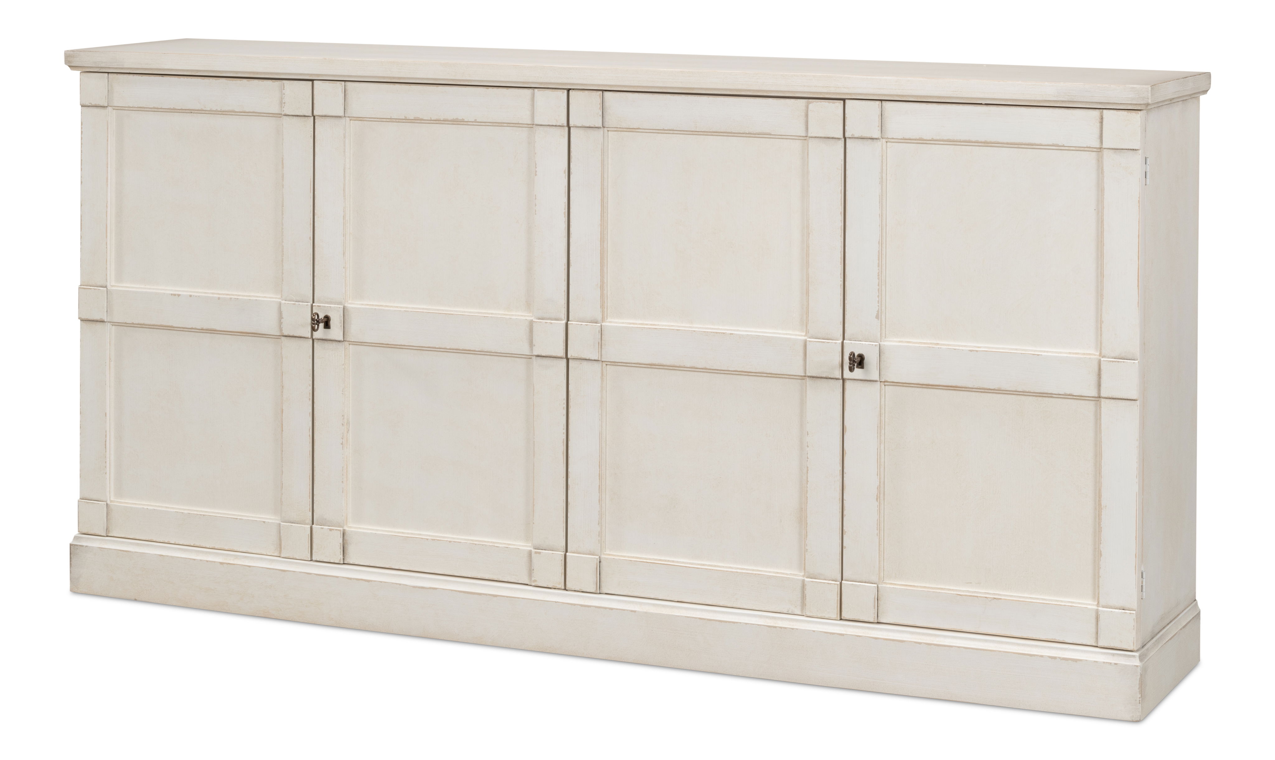 Lionisio Buffet,75',Stucco Wht,Wood Drs, Cabinets & Sideboard by Sarreid, 75" length x 15" width x 37" height View 1