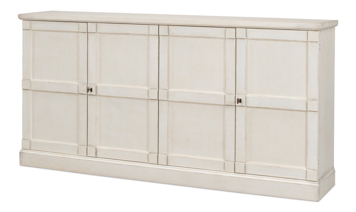 Lionisio Buffet,75',Stucco Wht,Wood Drs, Cabinets & Sideboard by Sarreid, 75" length x 15" width x 37" height View 1