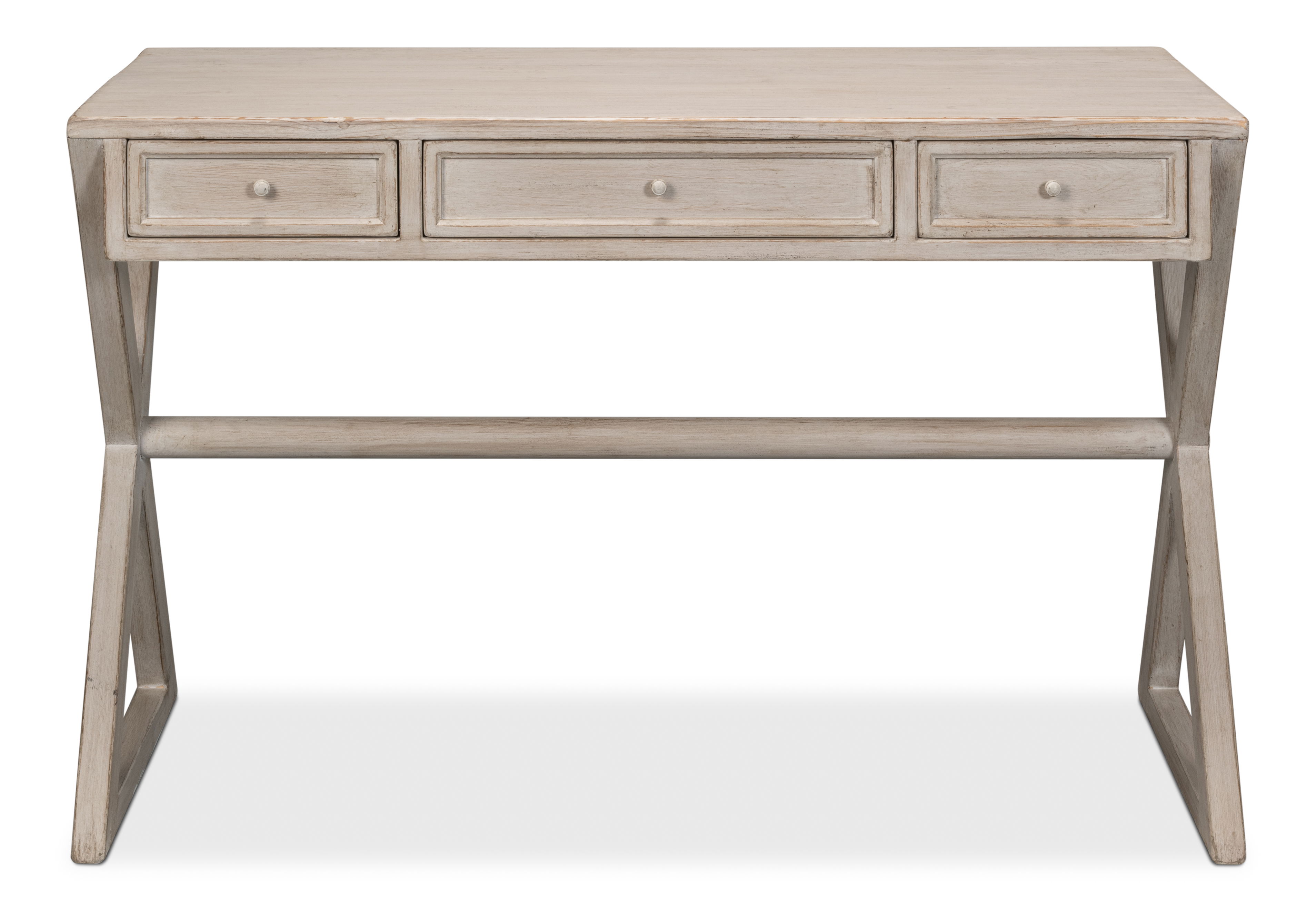 Kitchen Desk, Stone Grey, by Sarreid, 51" length x 22" width x 32" height View 2