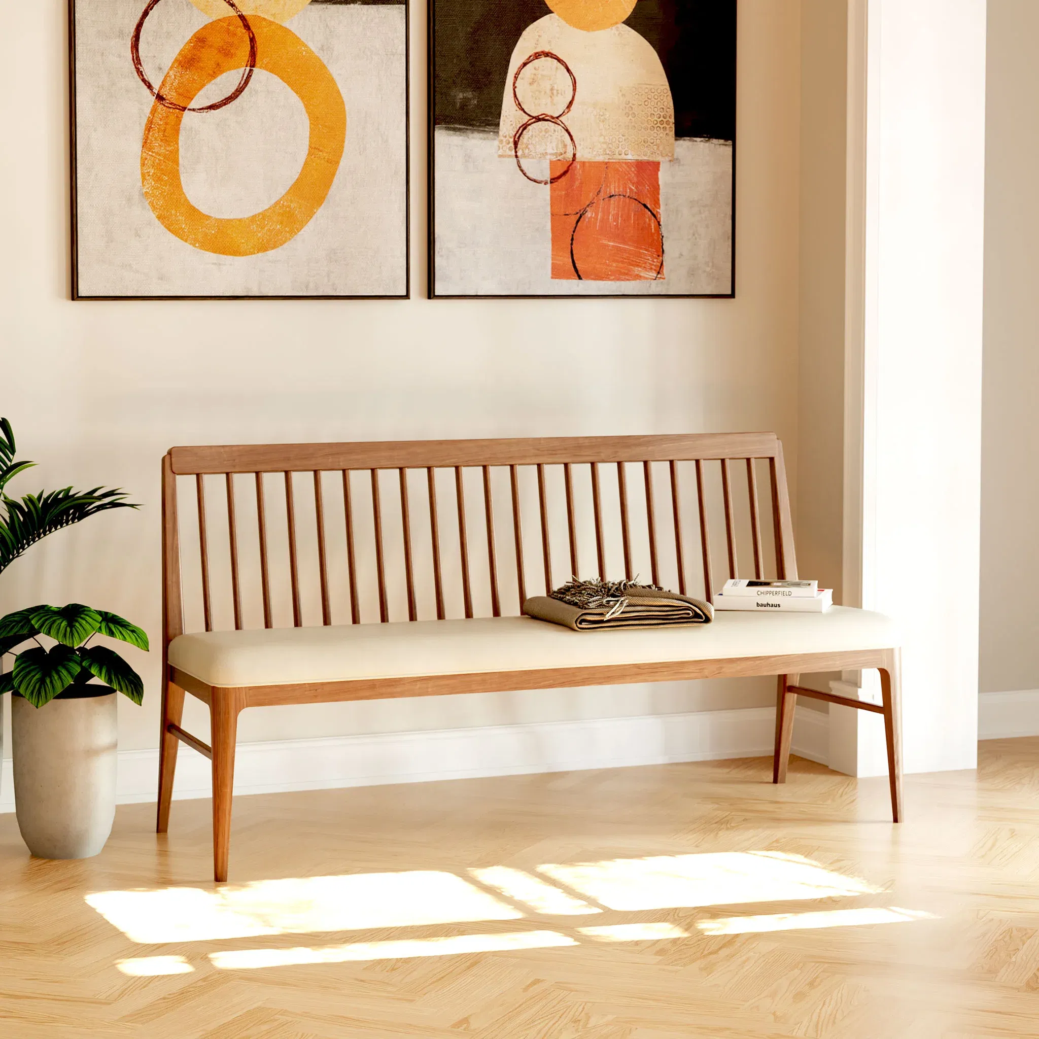 Walnut Grove Spindle Bench, Benche by Stickley, 64" width x 34" height x 22.5" depth View 1