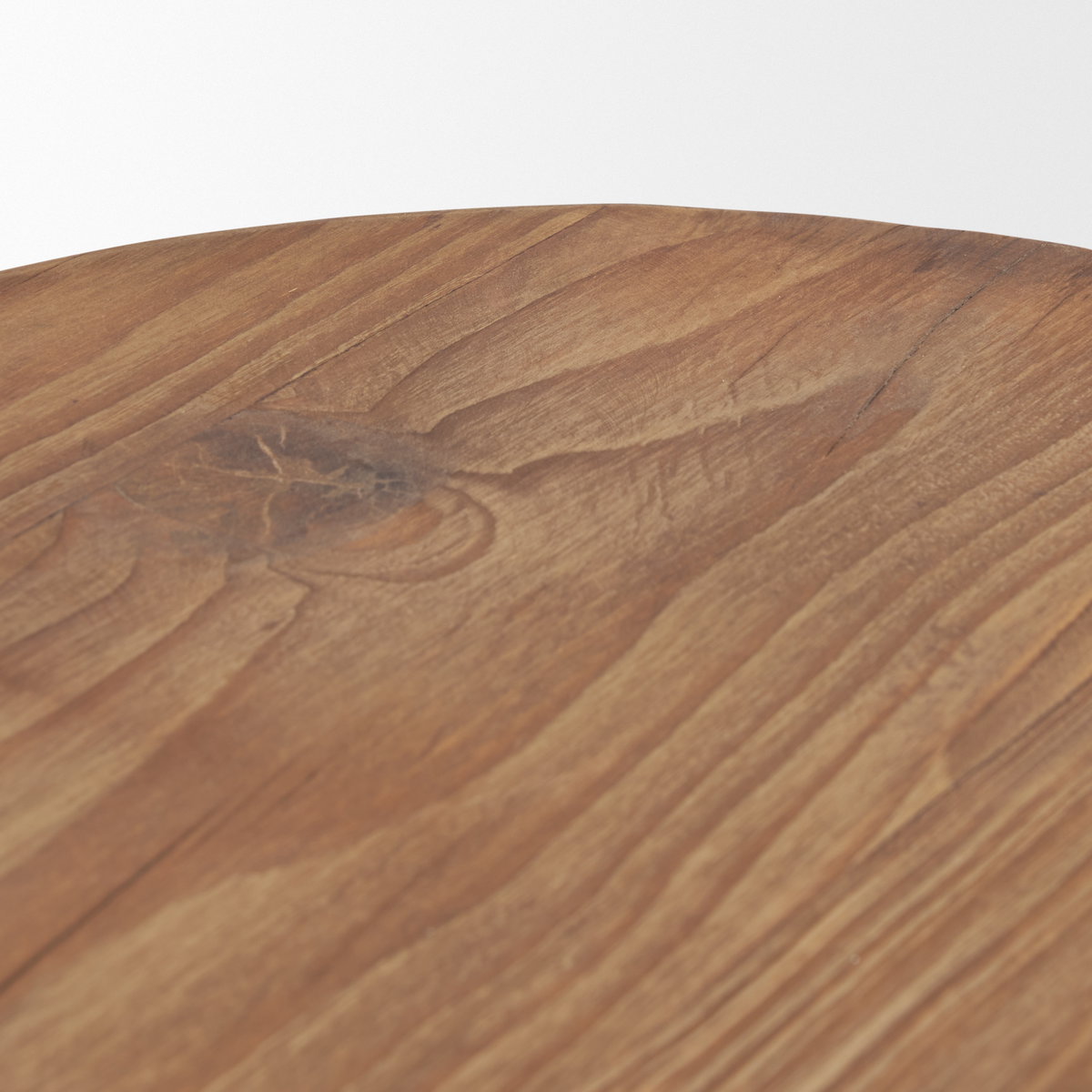 Tahlia Round Natural Brown Wood with Angled Legs Stool, Ottoman by Mercana, 16" length x 16" width x 18" height View 6