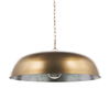 Sanne Antiqued Gold Metal with Silver Foil Wide Pendant Light thumbnail 0