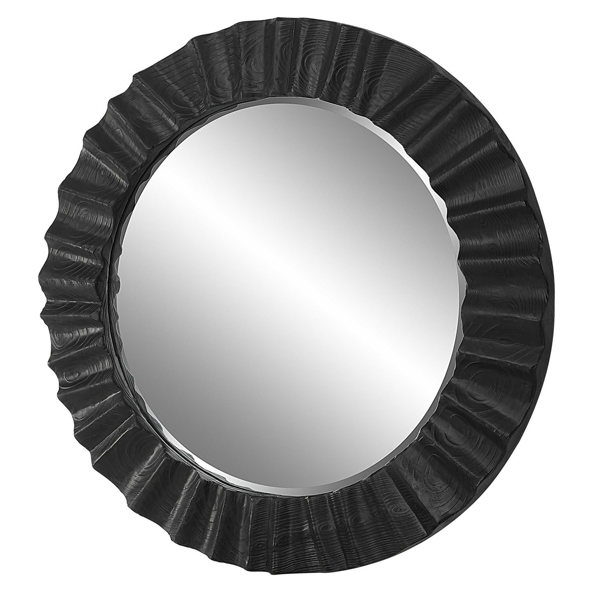 Caribou Dark Espresso Round Mirror, by Uttermost, 41.37" width x 41.37" height x 1.62" depth View 5