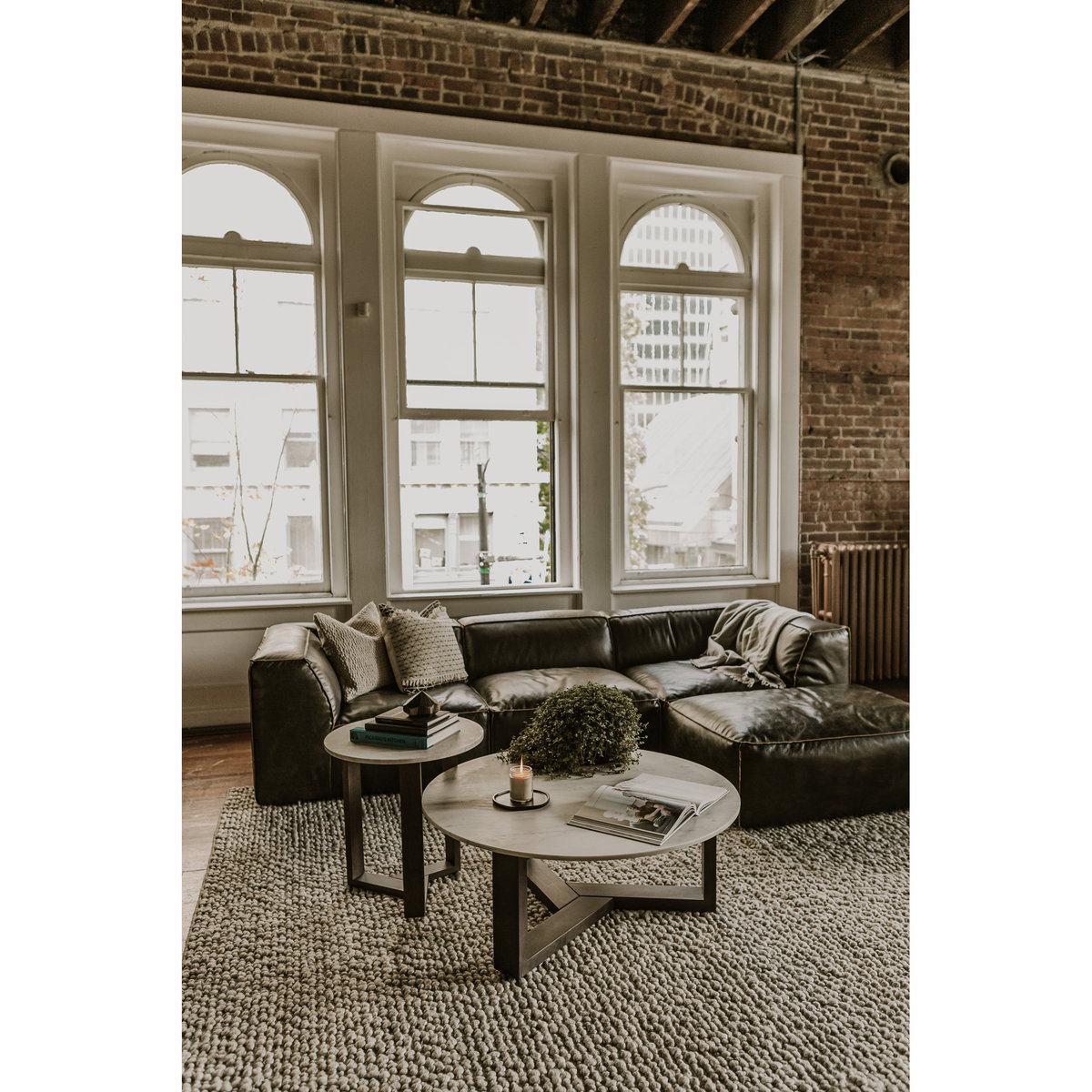 Jinxx Coffee Table Charcoal Grey, by Moe's Home, 38" width x 15" height x 38" depth View 6