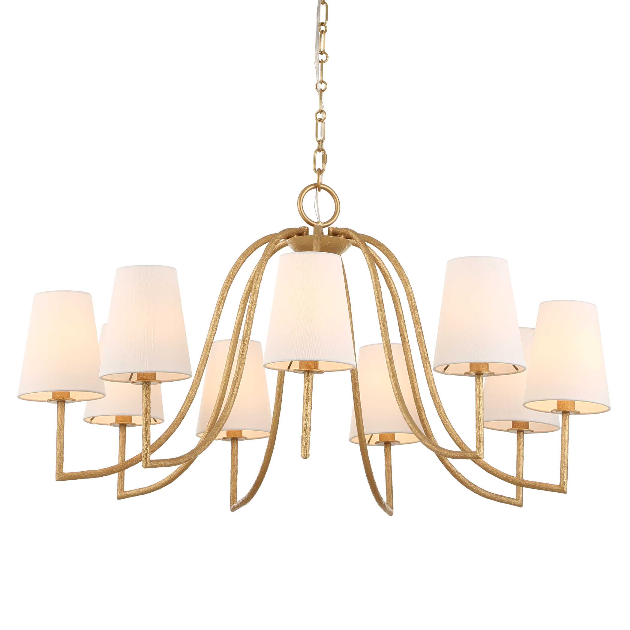Seville 9 Light Gold Chandelier, Ceiling Light by Uttermost, 21.62" height x 42" diameter View 4
