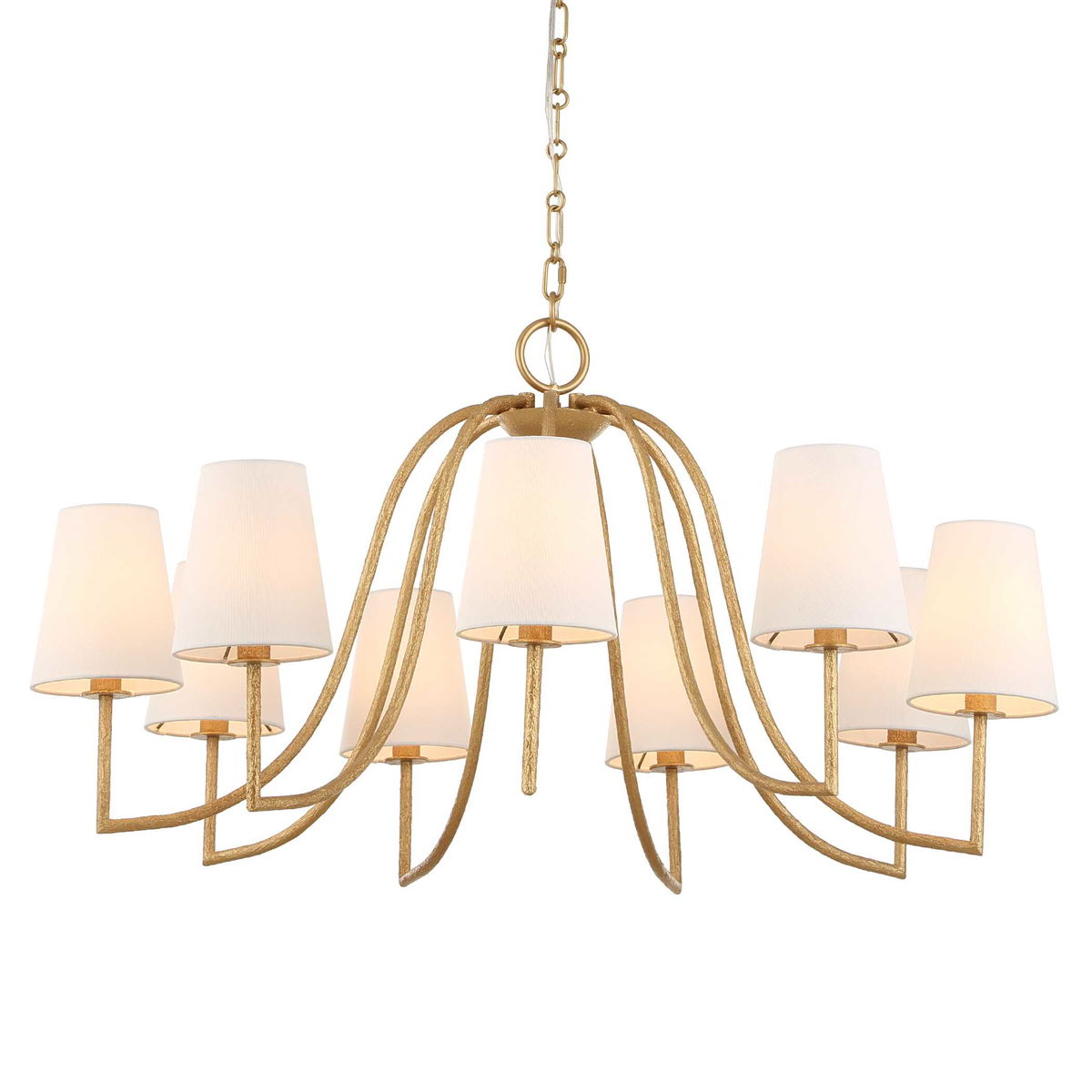 Seville 9 Light Gold Chandelier, Pendant by Uttermost, 21.62" height x 42" diameter View 4