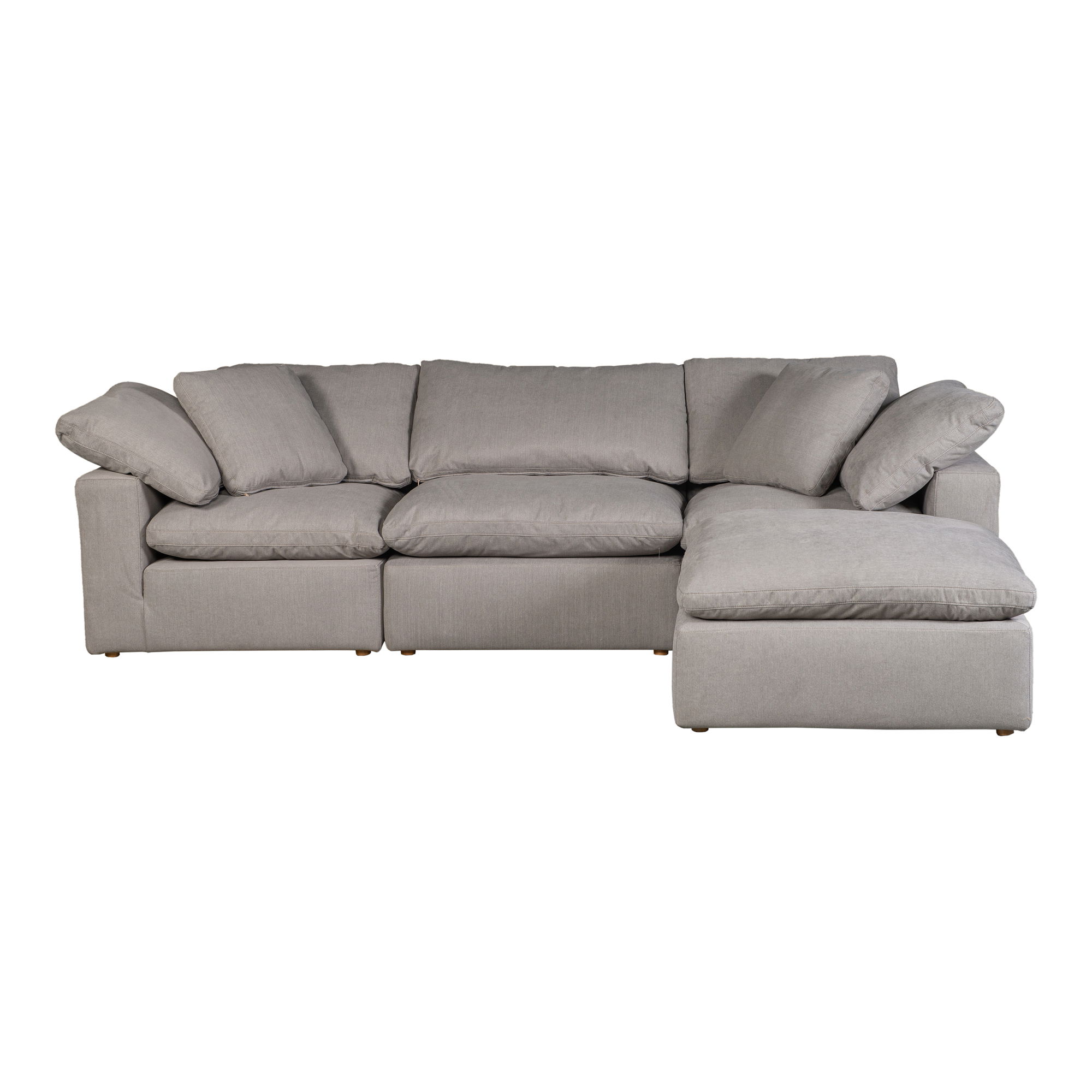 Terra Condo Lounge Modular Sectional Light Grey, Sectional Sofa by Moe's Home, 114" width x 32" height x 76" depth View 1