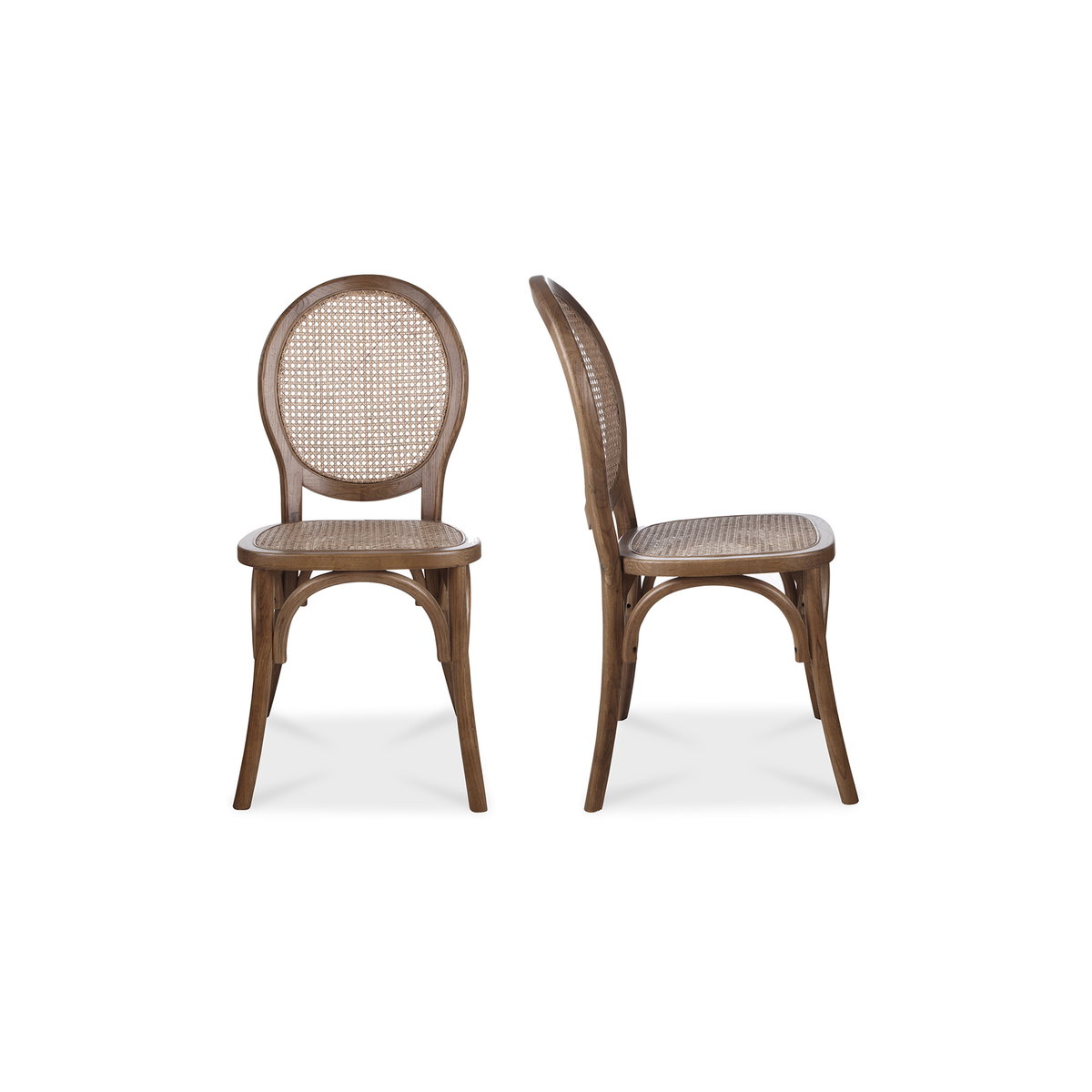 Rivalto Dining Chair Brown - Set Of Two, by Moe's Home, 17.7" width x 37" height x 16.5" depth View 1