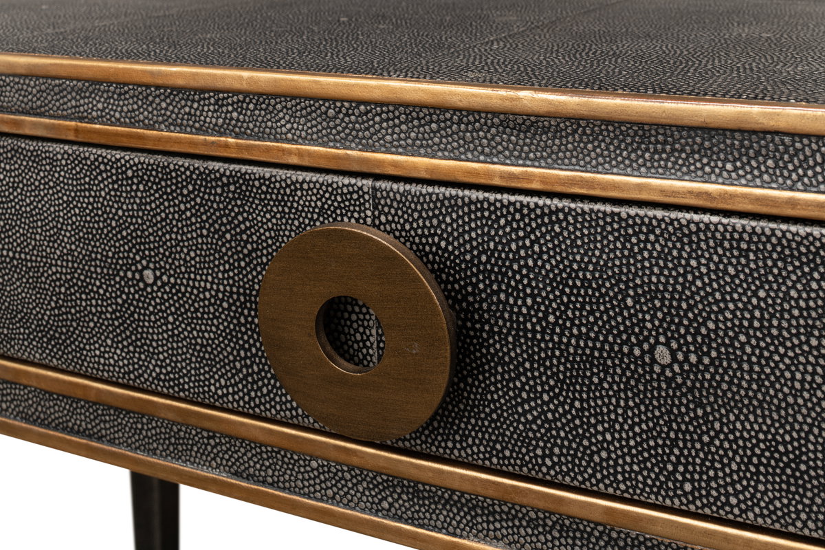 Gabriella Shagreen Desk/Table Ant.Grey, by Sarreid, 2' length x 4' width x 2'6" height View 12