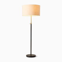 Online Designer Home/Small Office Telescoping Floor Lamp Two-Tone Natural Linen (60")