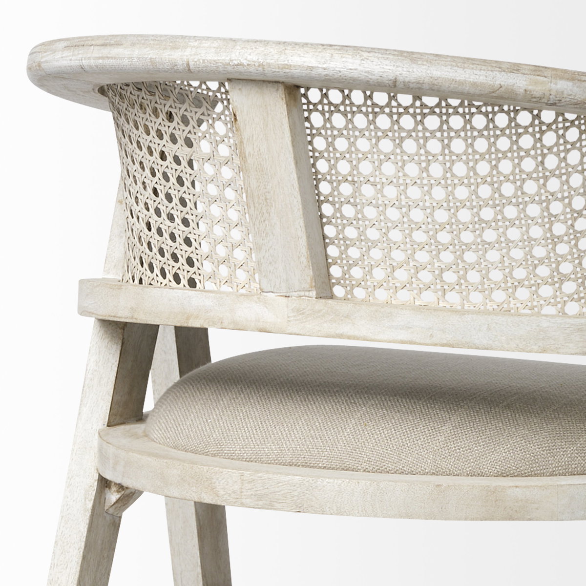 Tabitha Low Back 26.75in Seat Counter Stool | Beige Fabric with Wood, Counter & Bar Stool by Mercana, 23.25" length x 22" width x 36.75" height View 13