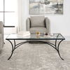 Alayna Black Metal & Glass Coffee Table thumbnail 3