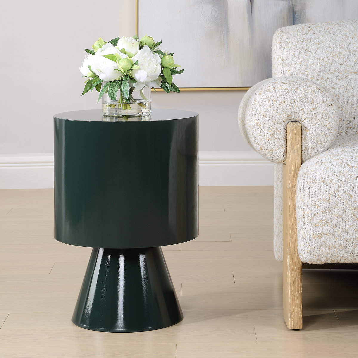 Denison Dark Green Accent Table, Side & End Table by Uttermost, 14" width x 20" height x 14" depth View 2