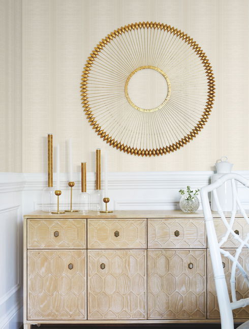 Silk Weave Beige Wallpaper