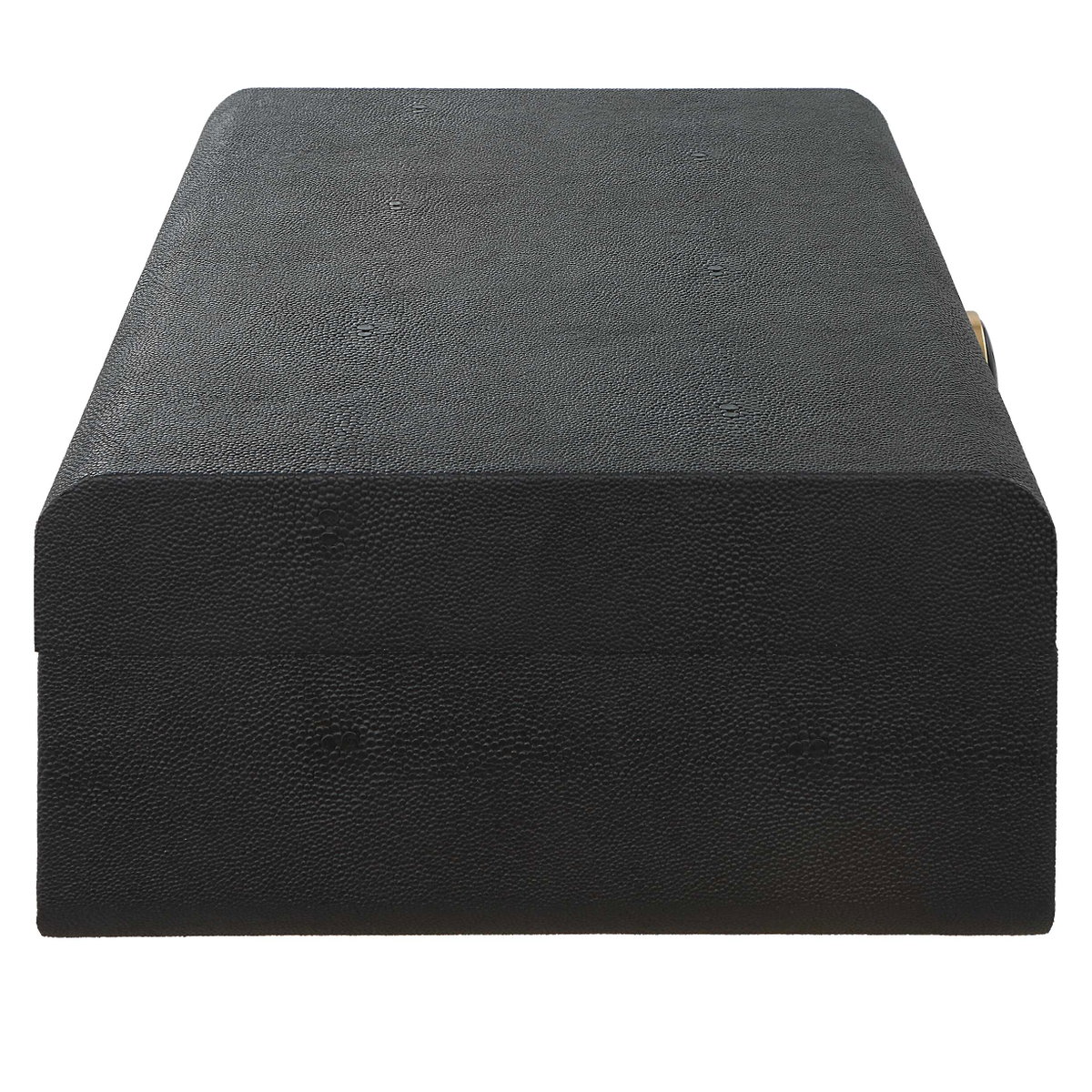 Lalique Black Shagreen Box, Boxe by Uttermost, 12.87" width x 4.5" height x 9" depth View 5
