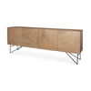 Darwin Light Brown Wooden 4 Door with 2 Shelves Sideboard, Sideboards & Buffet by Mercana, 80" length x 17.5" width x 30" height thumbnail 1