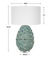 Laced Up Sea Foam Glass Table Lamp, by Uttermost, 20" width x 32.25" height x 20" depth thumbnail 3