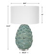 Laced Up Sea Foam Glass Table Lamp thumbnail 2