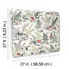 Mushroom Garden Toile Red & Green Wallpaper thumbnail 7