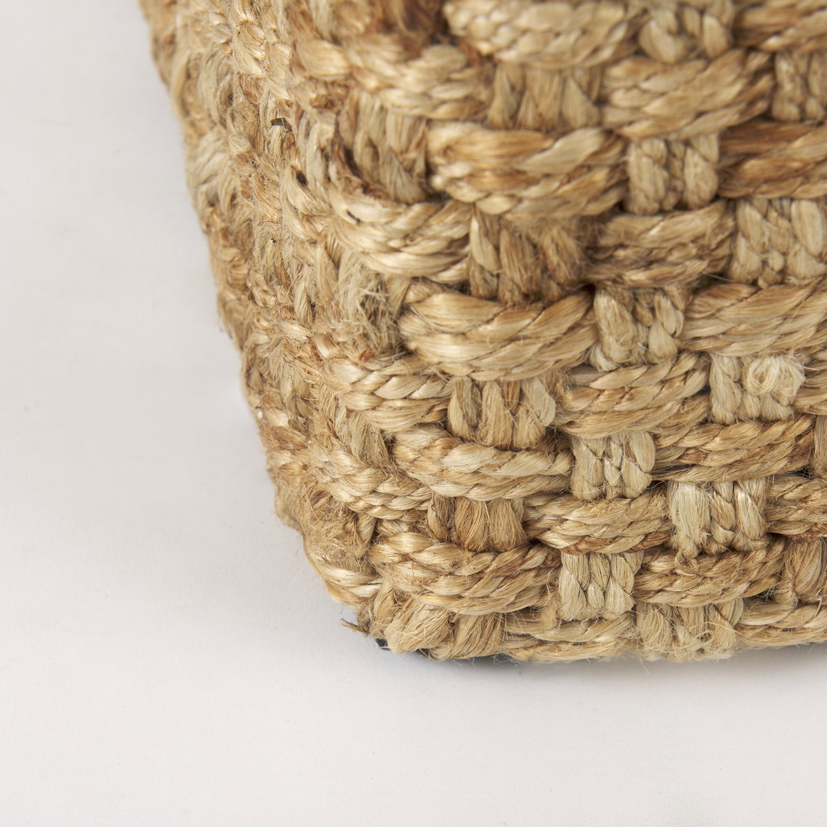 Aylin 16.5' Square Brown Jute Pouf, Ottoman by Mercana, 16.5" length x 16.5" width x 17.75" height View 8