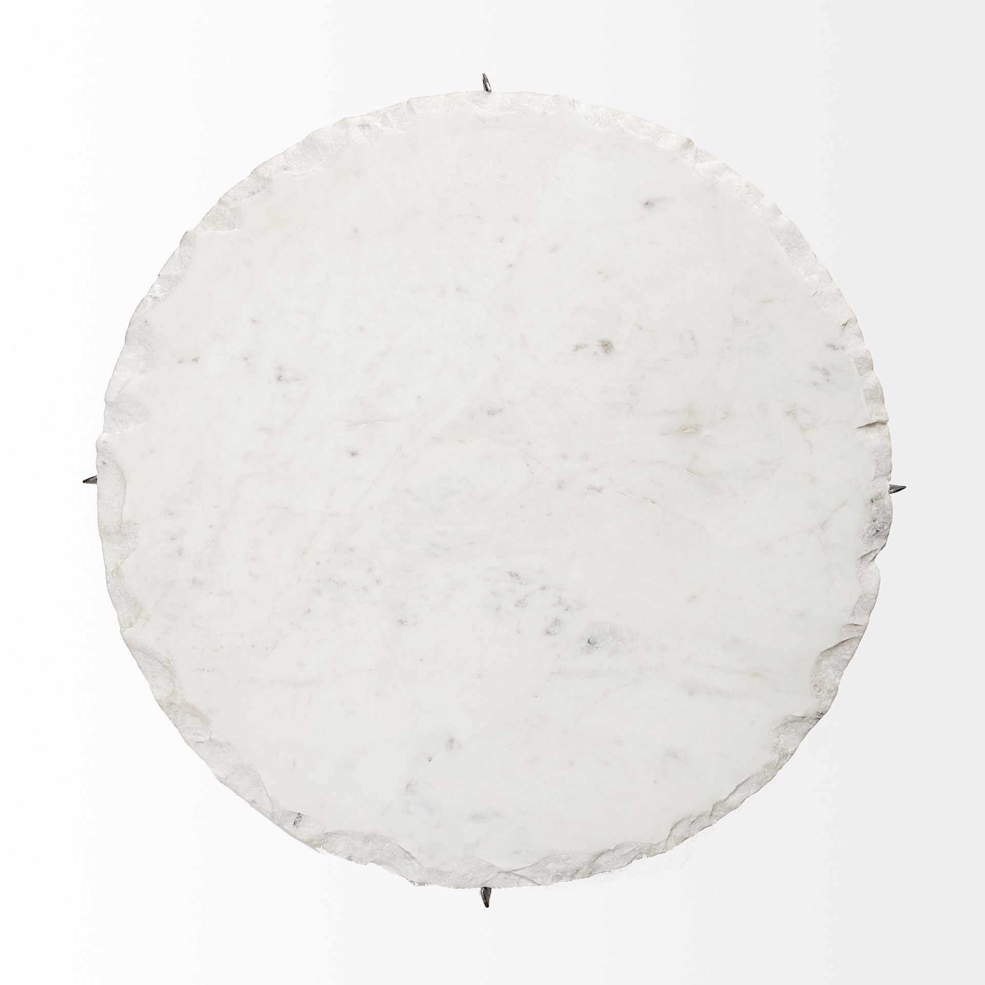 Reinhold II 21L x 21W x 21H Round Live-Edge Marble Top and Gold Metal Base Side/End Table large image 