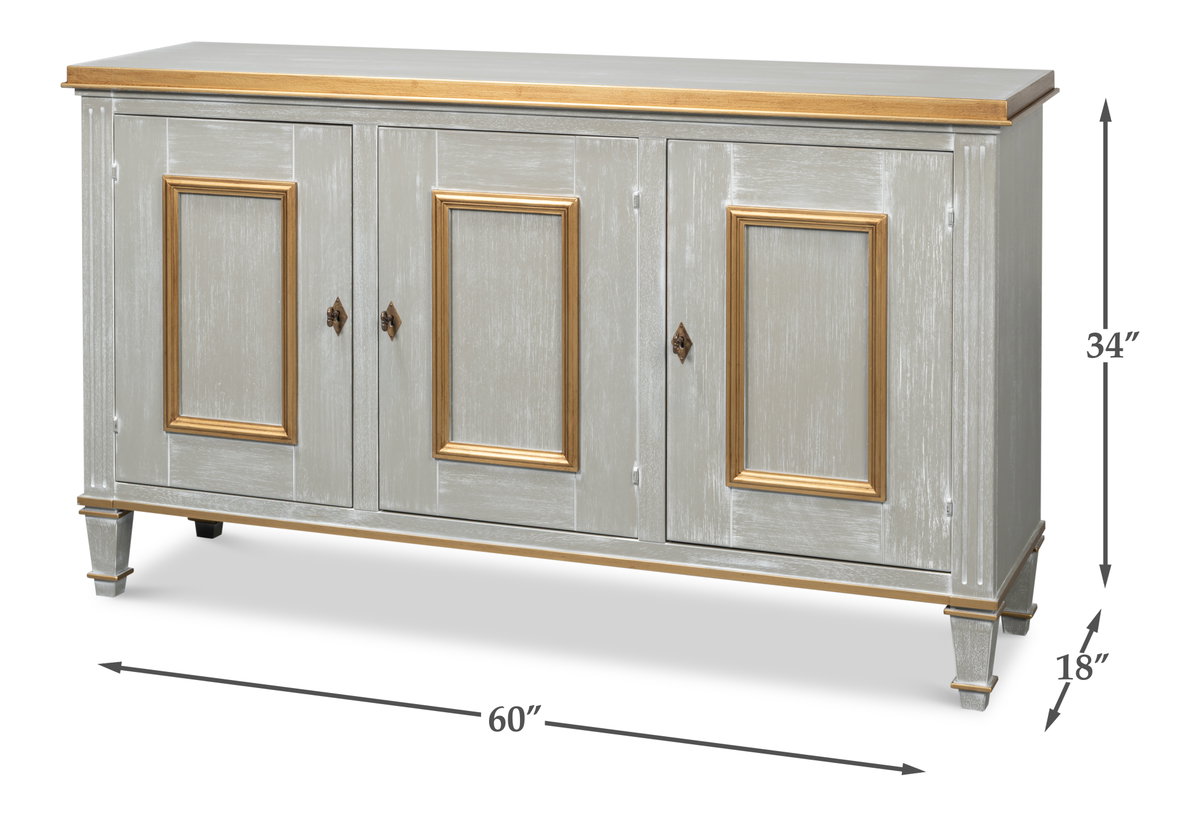 Louis Xvi Buffet Carmine Legno, by Sarreid, 1'6" length x 5' width x 2'10" height View 13