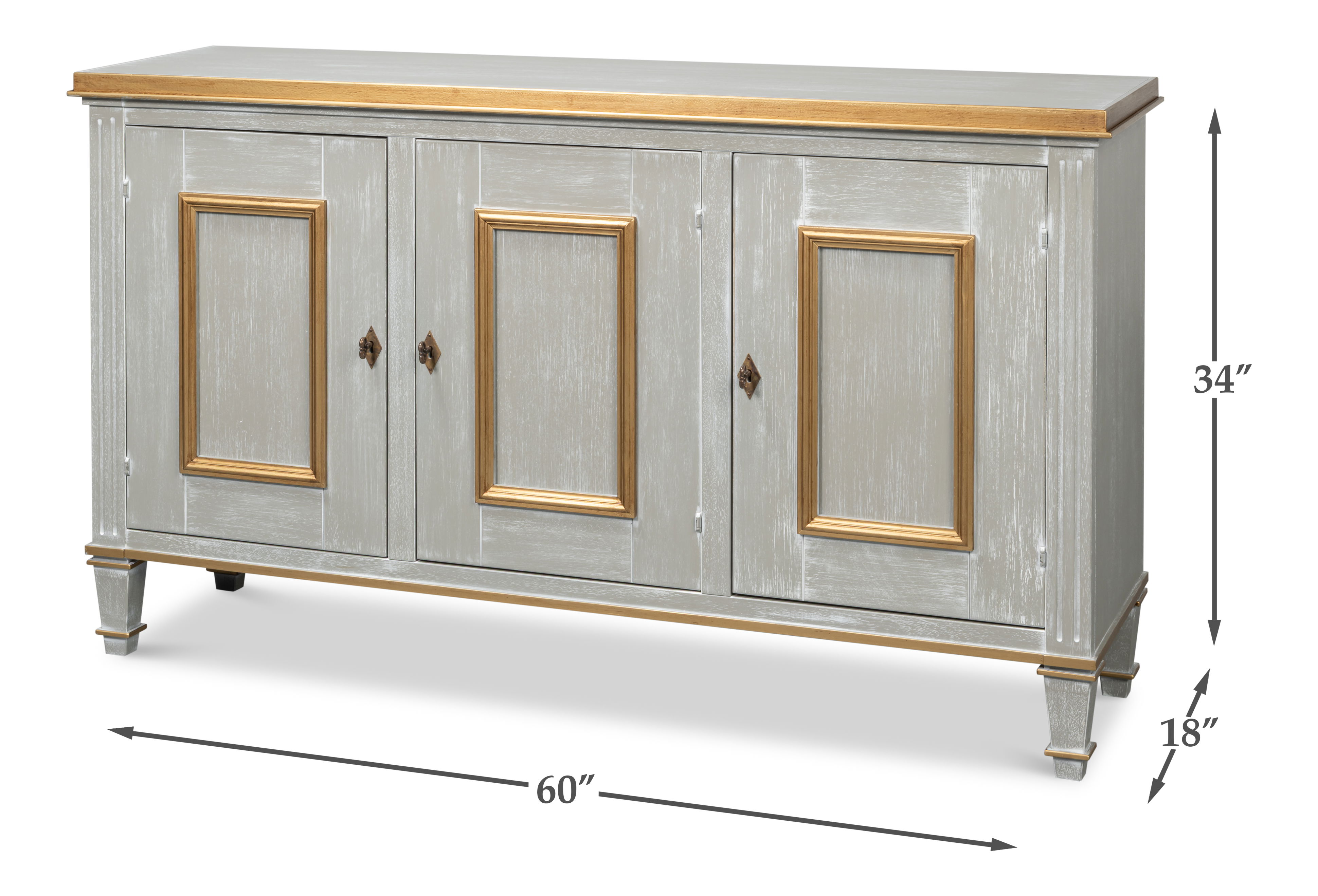 Louis Xvi Buffet,Carmine Legno, Cabinets & Sideboard by Sarreid, 60" length x 18" width x 34" height View 13