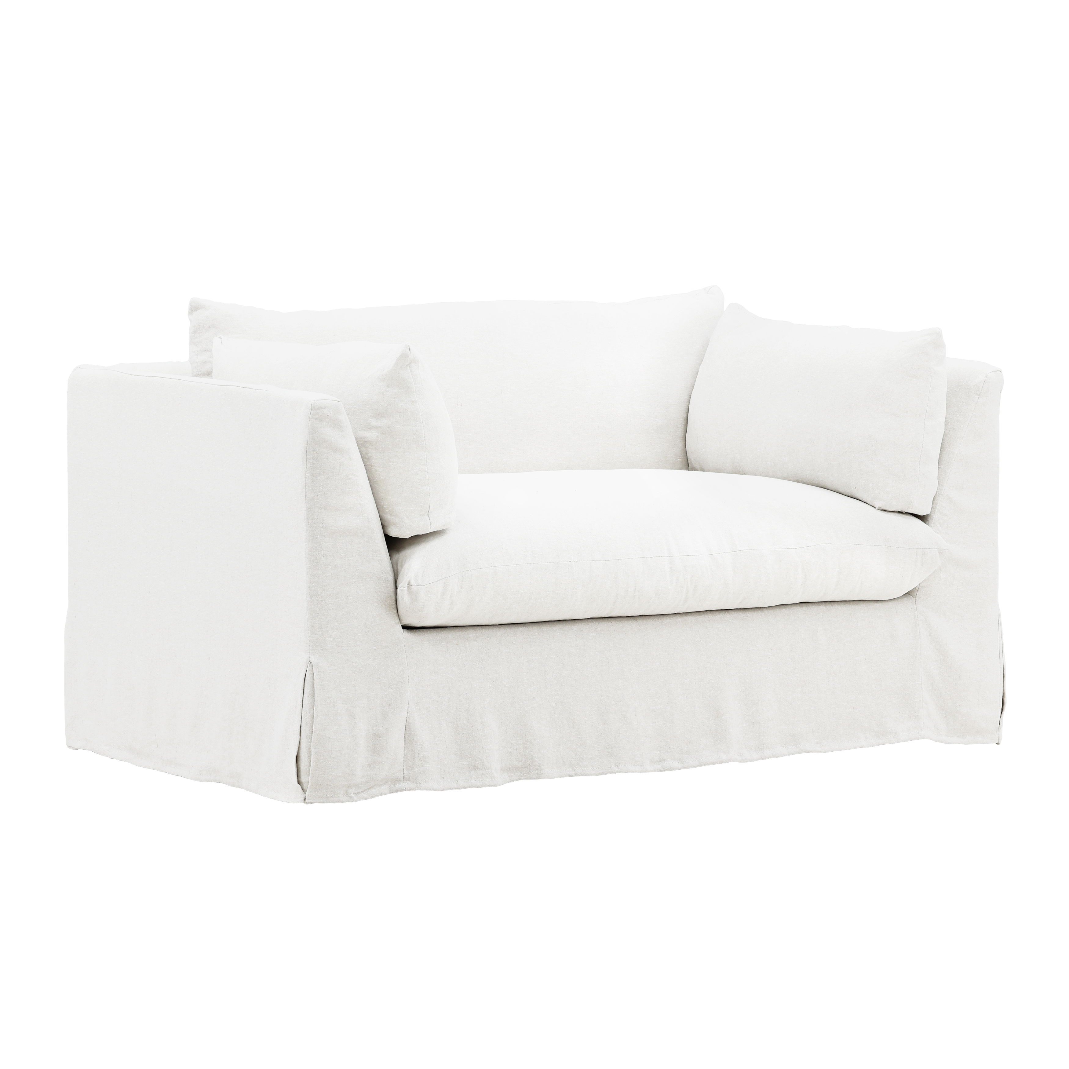 Otis Chair and a Half Slipcover White large image 